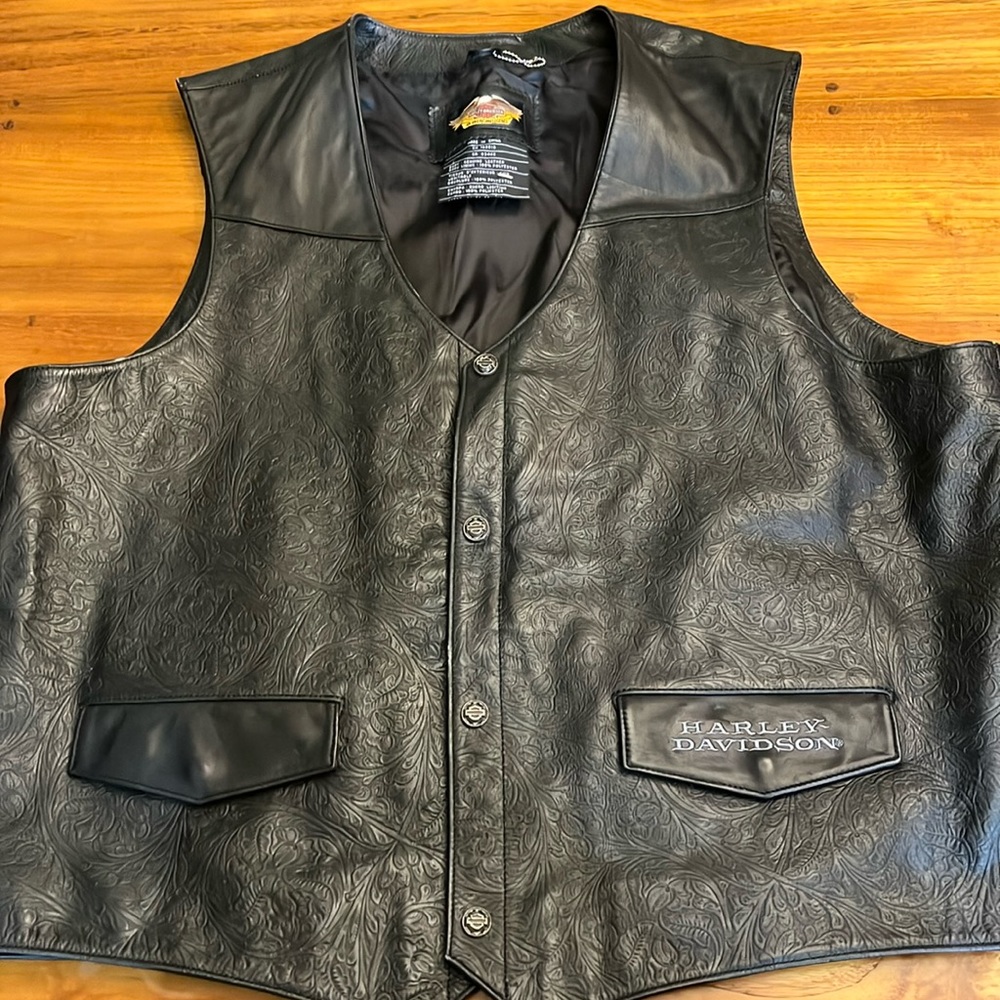 3XL Harley Davidson biker vest.